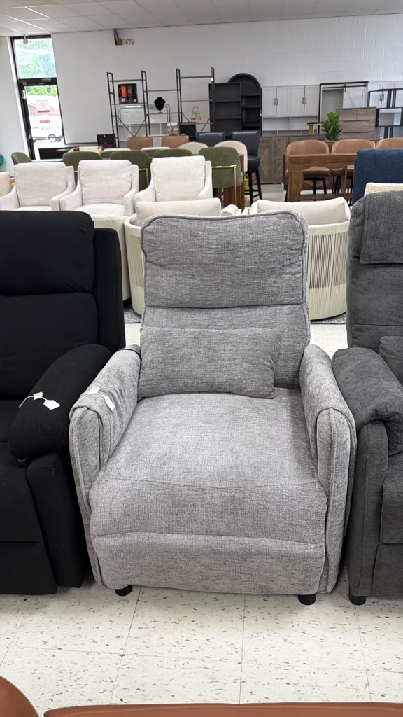 Modern Gray Fabric Recliner Chair
