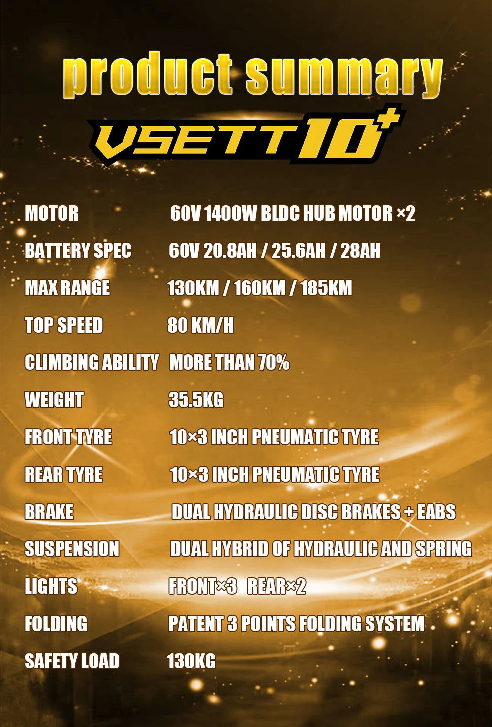 VSETT 10+ 10 Inch Off-Road Electric Scooter VSETT10+ Upgraded ZERO 10X Hoverboard Double Drive 60V 2800W Dual Motor VSSET MACURY