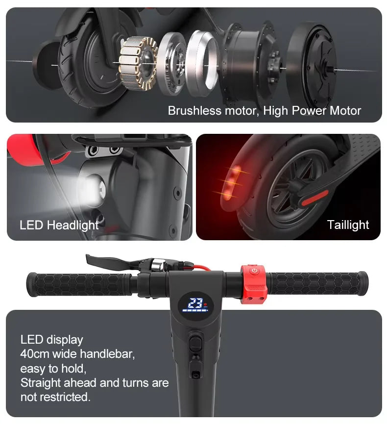 2026 X8 Electric Scooter LED Display Disc Brake Foldable Design-36V 10AH 250W Max Load 120KG Range 45KM Fast Speed 25KM Range