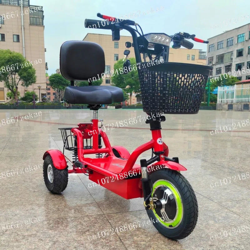New electric tricycle 12-inch portable scooter for men and women for adults folding mini small three-wheeled electric car