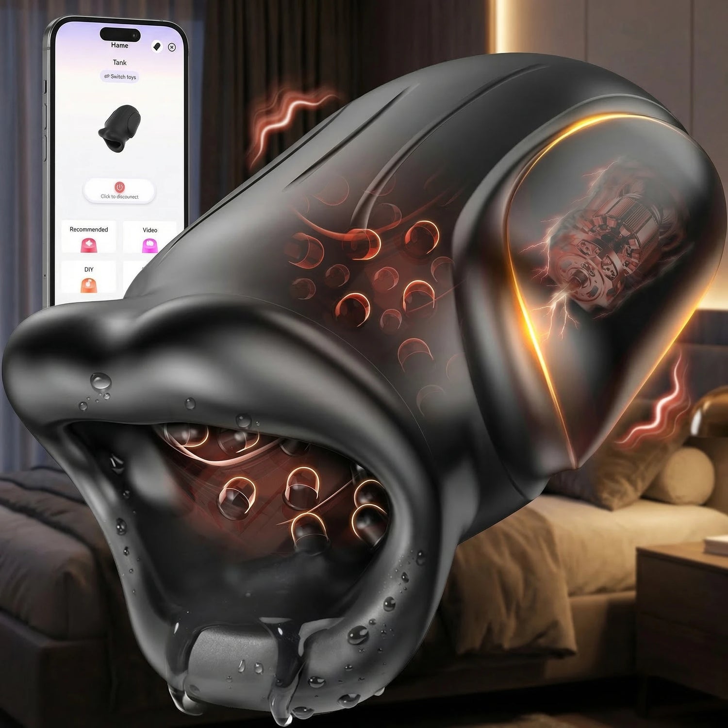 Male Sex Toys for Men - Male Masturbator Penis Vibrator with 10 Vibrating & APP,Male Stroker Trainer Adult Toys for Prolong