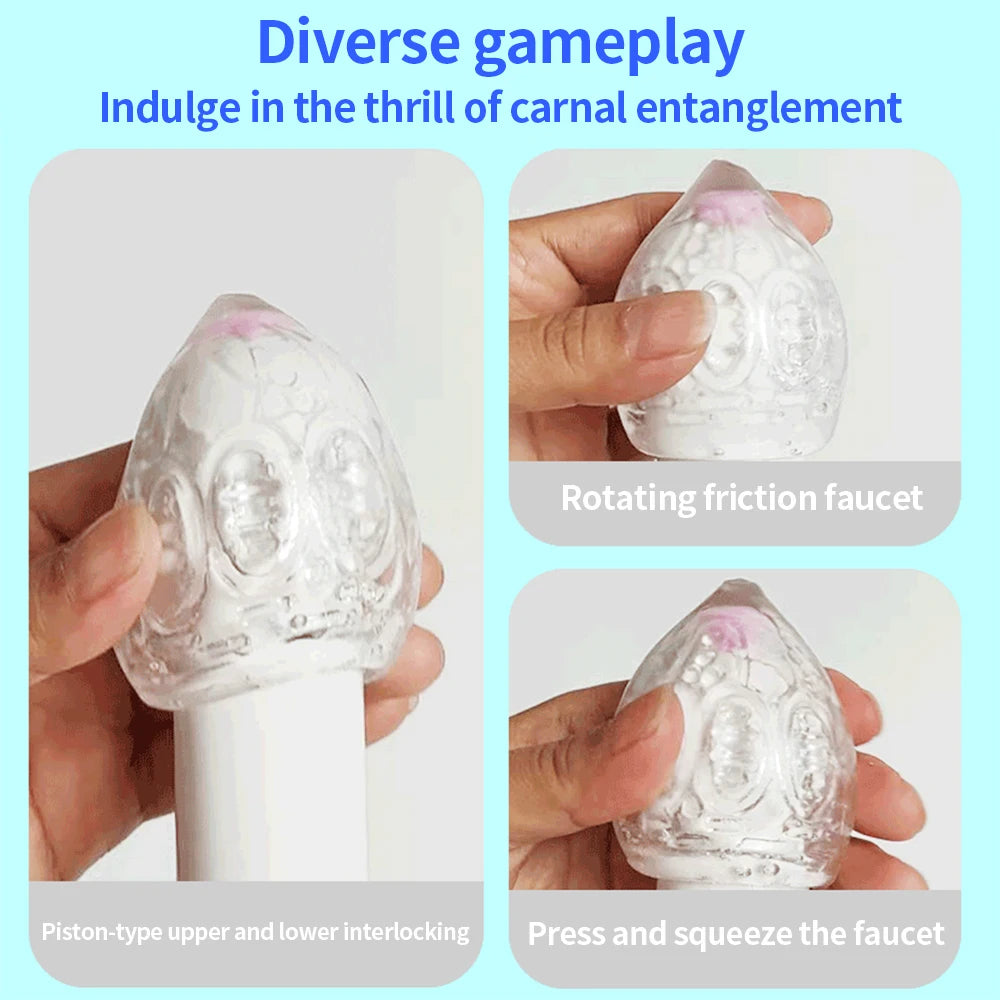 Male Masturbation Cup Vagina Egg Peni Massage Adult Toy For Men Glans Exercise Blowjob Toy Stretchy Silicone Sex Toys For Men