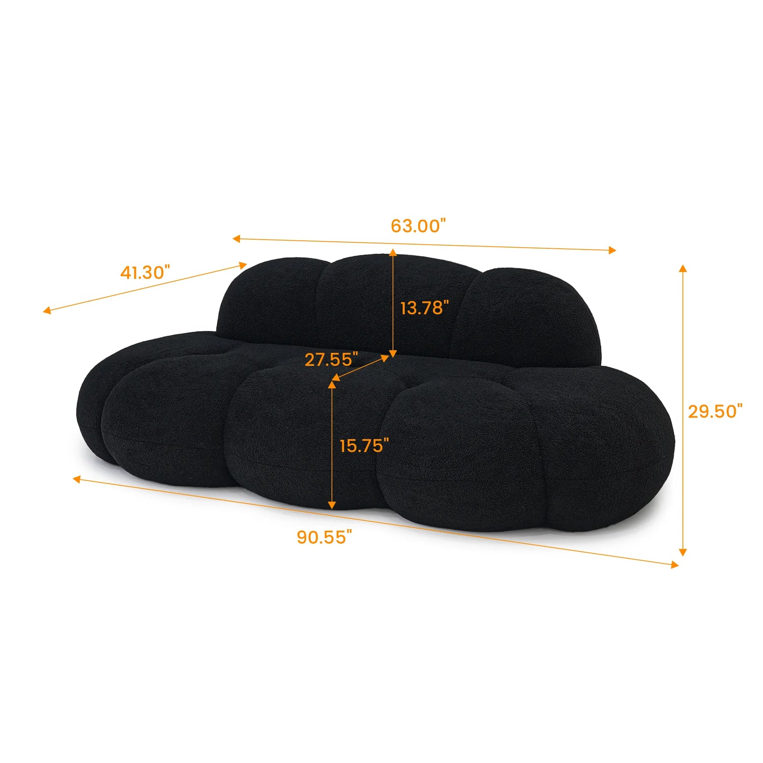 Sdorens Modern Cloud Shaped Couches for Living Room Comfy Upholstered Cloud Shaped Leisure Sofa Couch for Bedroom Apartment