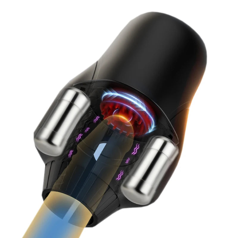 Male Masturbator Sex Toys for Men Glans Trainer Vibrator with 10 Rotation Licking Vibration Pocket Pussy Stroker Adult Sex Toy
