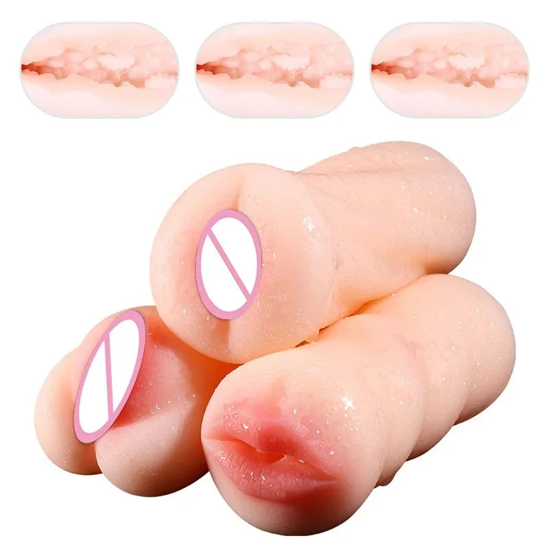 Realistic Male Masturbator Sex Toy - Oral Anal Ass Simulation Adult Game for Men Vagina Pussy Masturbation Cup Erotic Products