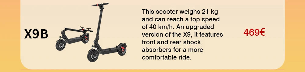 HX X9B electric scooter 1000W 20AH 40KM/H Electric kick scooters damping e scooter adults Folding escooter City Escooter