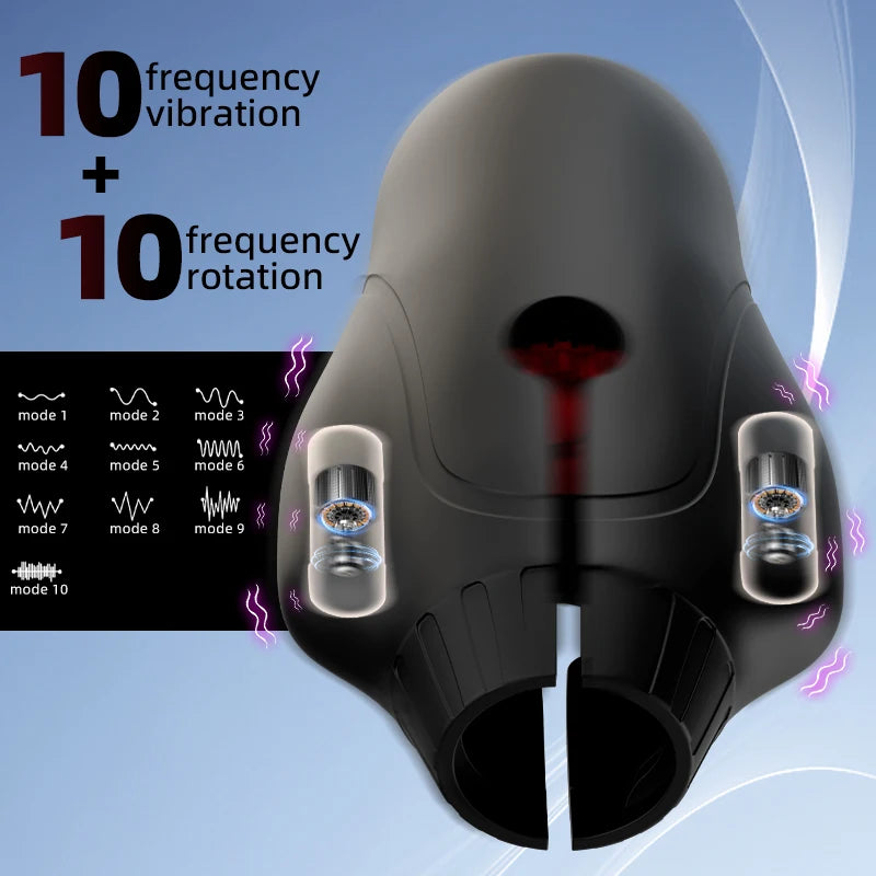 Male Masturbator Sex Toys for Men Glans Trainer Vibrator with 10 Rotation Licking Vibration Pocket Pussy Stroker Adult Sex Toy