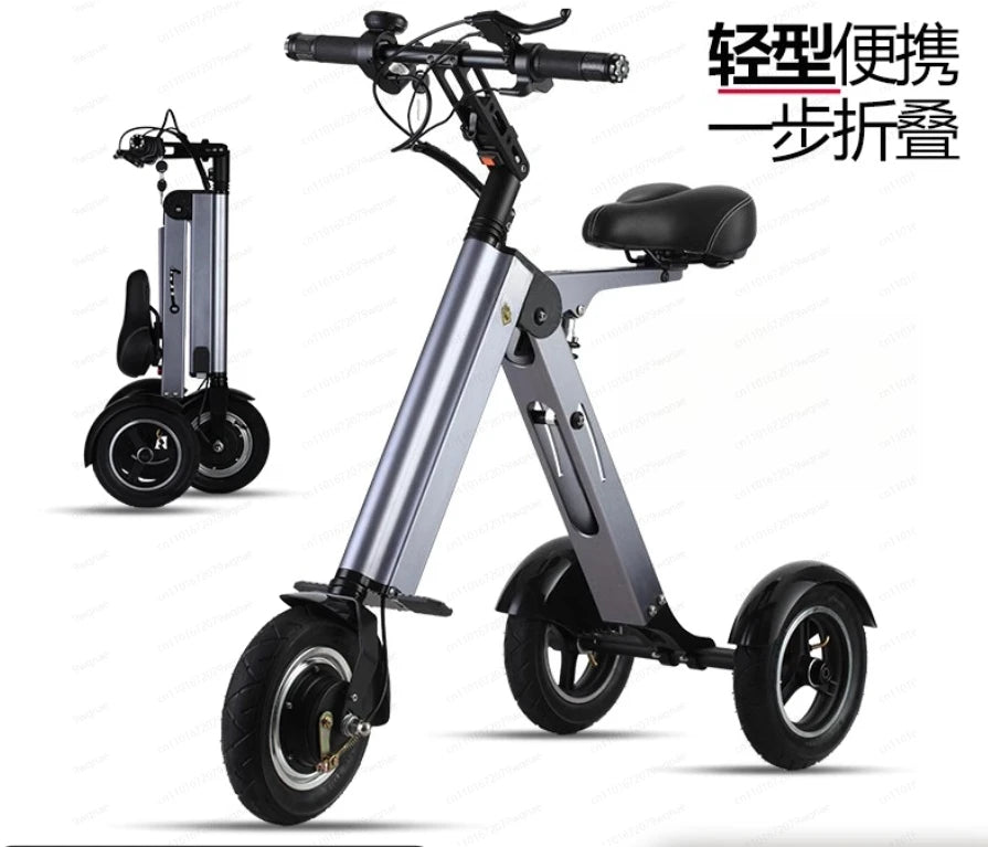 ES32 Electric Scooter 3 Wheels Foldable Trike with Seat for Adults, Light Weight Mobility with Reverse Function and Key Switch