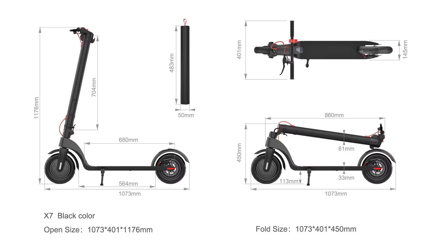 2026 X8 Electric Scooter LED Display Disc Brake Foldable Design-36V 10AH 250W Max Load 120KG Range 45KM Fast Speed 25KM Range