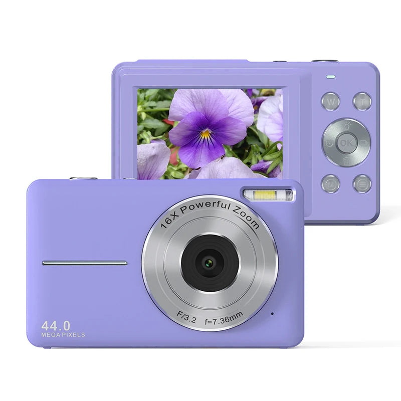HD 1080P 2.4 Inch Digital Camera Rechargeable Cameras with 16X Zoom Compact Camera 44MP Cameras for Kids Beginner Camera
