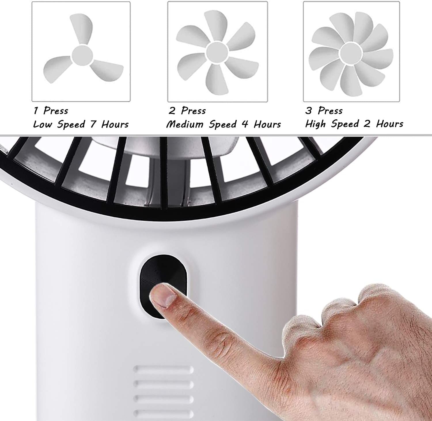 Handheld Fan,With Cell Phone Holder,Ajustable Angle Wind Small,Mini USB Fan Portable Personal Desk Desktop Fan 3 Speed Rechargeable Battery up to 7 Hours for Outdoor,Camping,Hiking,Office(Blue)