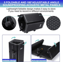 Microphone Isolation Shield with Pop Filter & Tripod Stand, Foldable Mic Shield