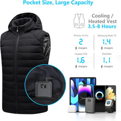 DC 7.4V and 5V 2A USB Power Bank for Heated Vest Heated Jacket Rechargeable Battery Pack 10000Mah Portable Charger for Iphone, Tablet Etc