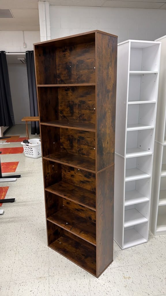 Rustic Brown Wooden Bookshelf
