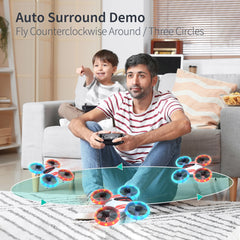 DC11 Mini Drone for Kids and Beginners, RC Nano Quadcopter with LED Lights, Demo Mode, Altitude Hold, , 3 Batteries, Orange