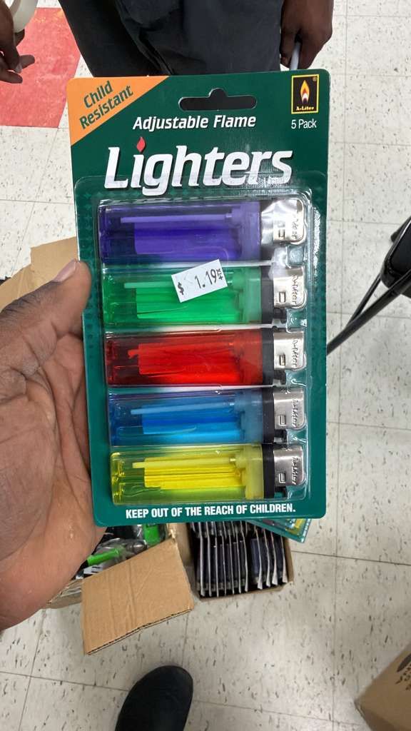 Pack of Five Adjustable Flame Lighters