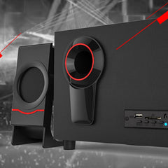 NEW Computer Speakers Wooden 2.1 Multimedia Subwoofer Bluetooth Audio USB Laptop Speakers Bluetooth +3.5Mm Connection