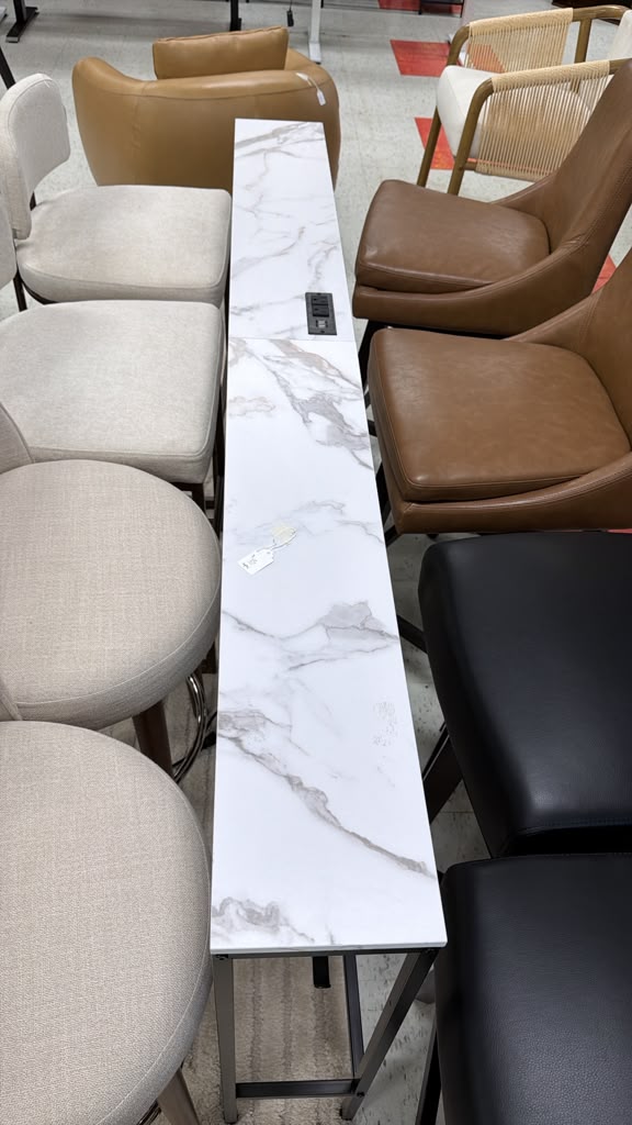 Marble Top Console Table with Outlet