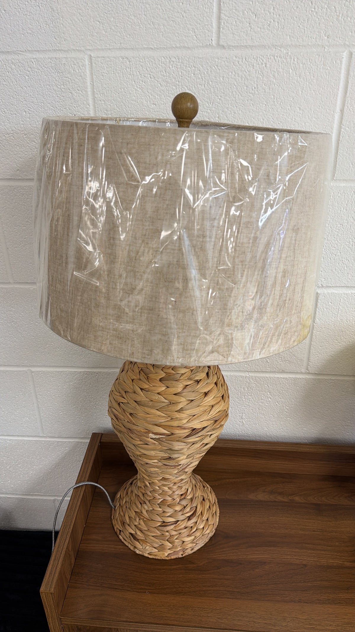 Woven Rattan Table Lamp with Shade