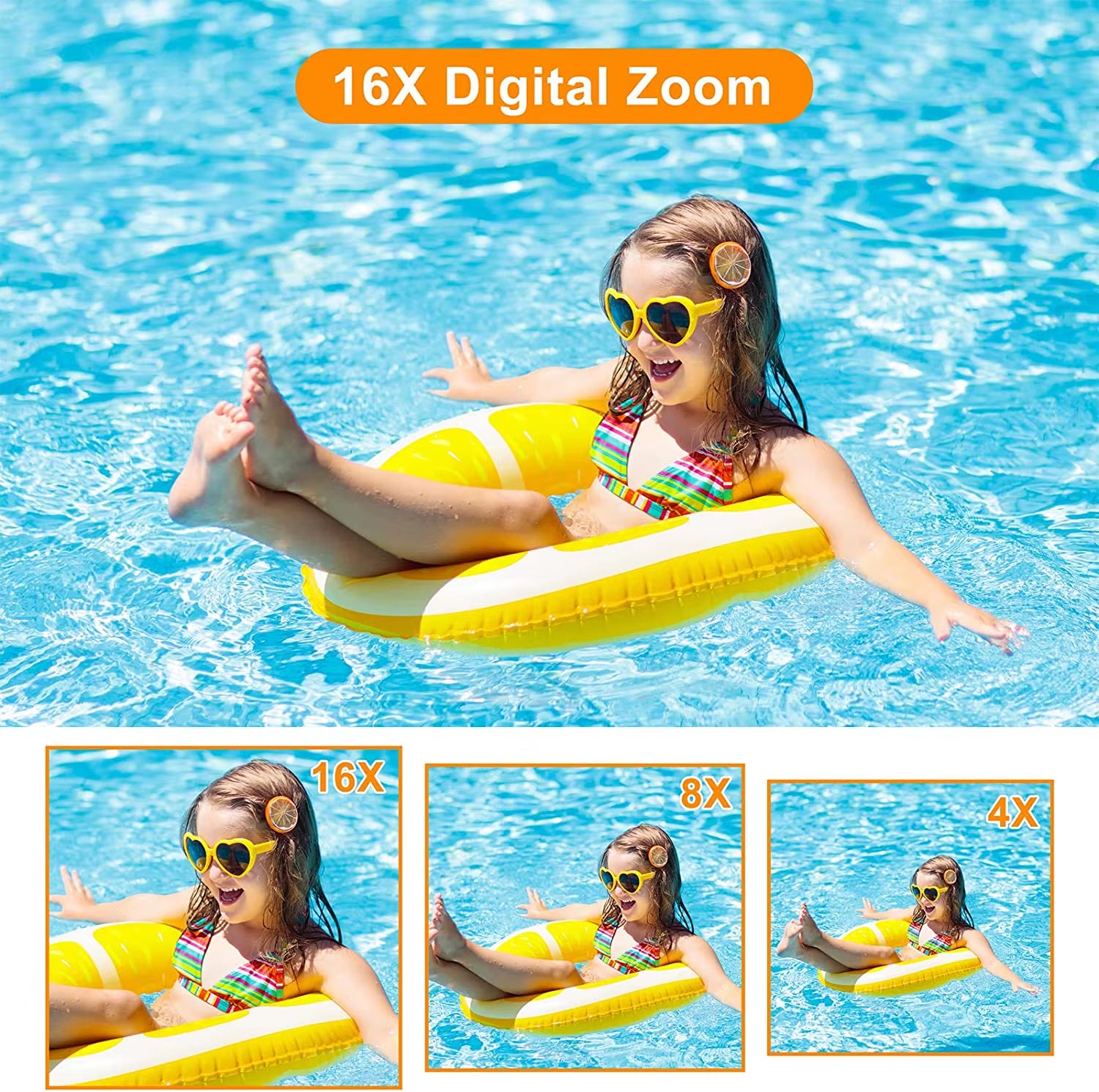 HD 1080P Digital Camera 2.4 Inches Rechargeable Cameras with 16X Zoom Compact Camera 44MP Cameras for Kids Girls Camera Digit