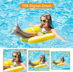 HD 1080P Digital Camera 2.4 Inches Rechargeable Cameras with 16X Zoom Compact Camera 44MP Cameras for Kids Girls Camera Digit
