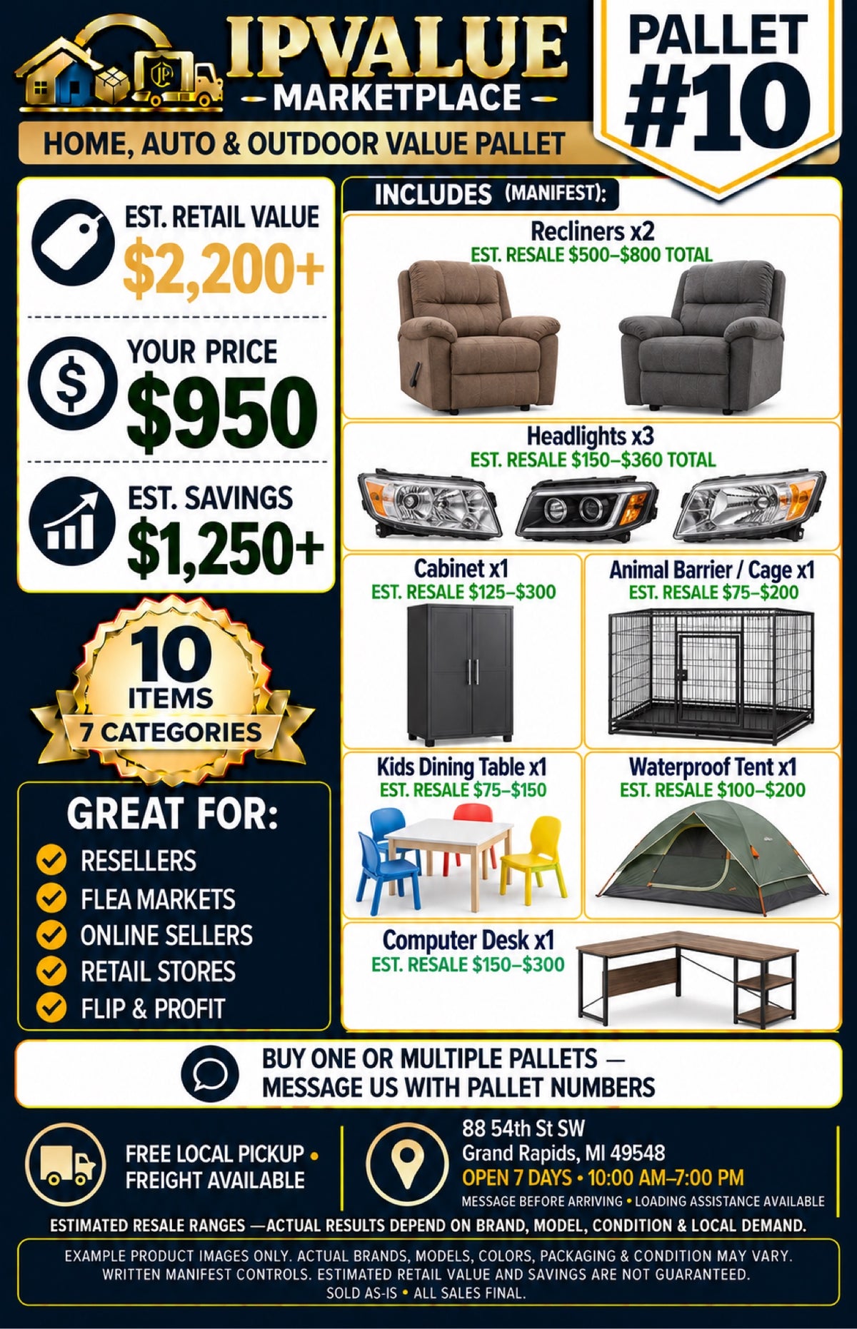 Pallet #10 — Home, Auto & Outdoor Value Pallet (Manifested)