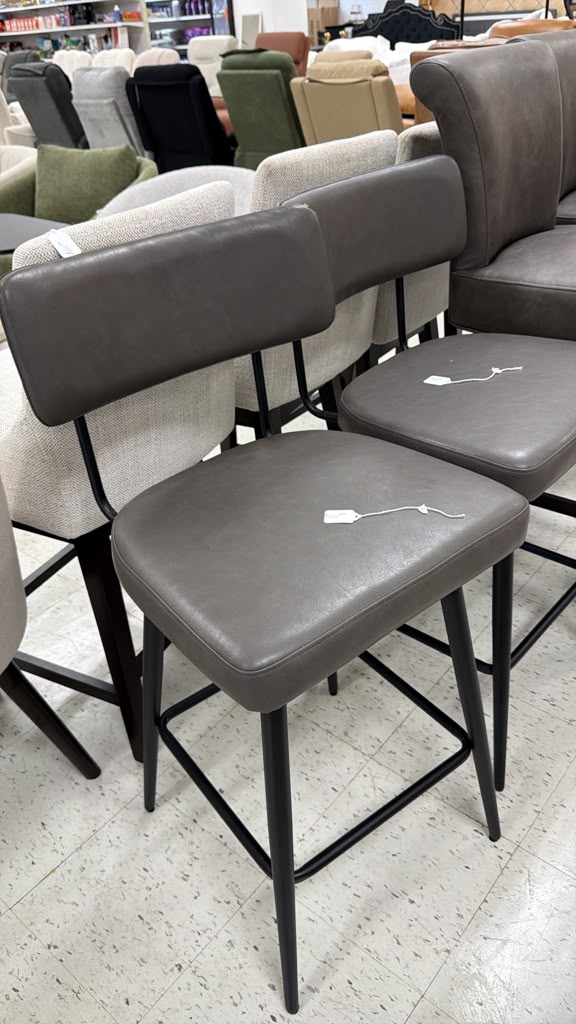 Modern Gray Bar Stool Set