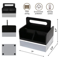 Remote Control Caddy Holder with 4 Compartments Table Top Organizer for Home Office, Gray