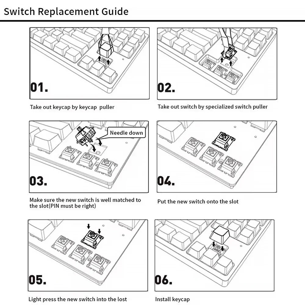 Outemu Switch Mechanical Keyboard Switch 3Pin Clicky Linear Tactile Silent Switches RGB LED SMD Gaming Compatible with MX Switch