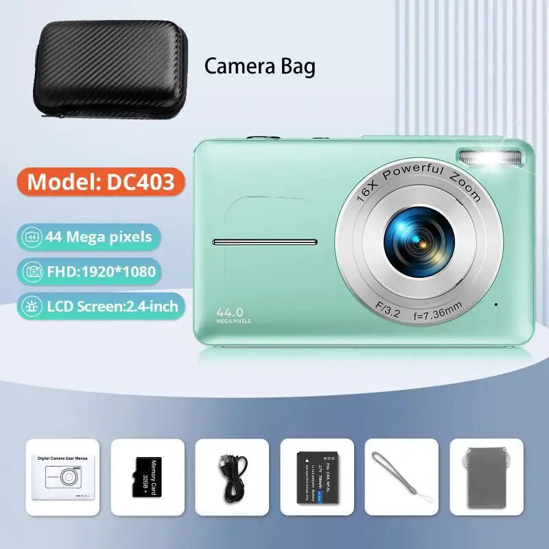 HD 2.4 Inches 1080P Digital Camera Rechargeable Cameras with 16X Zoom Compact Camera 44MP Cameras for Kids Girls Camera Digit