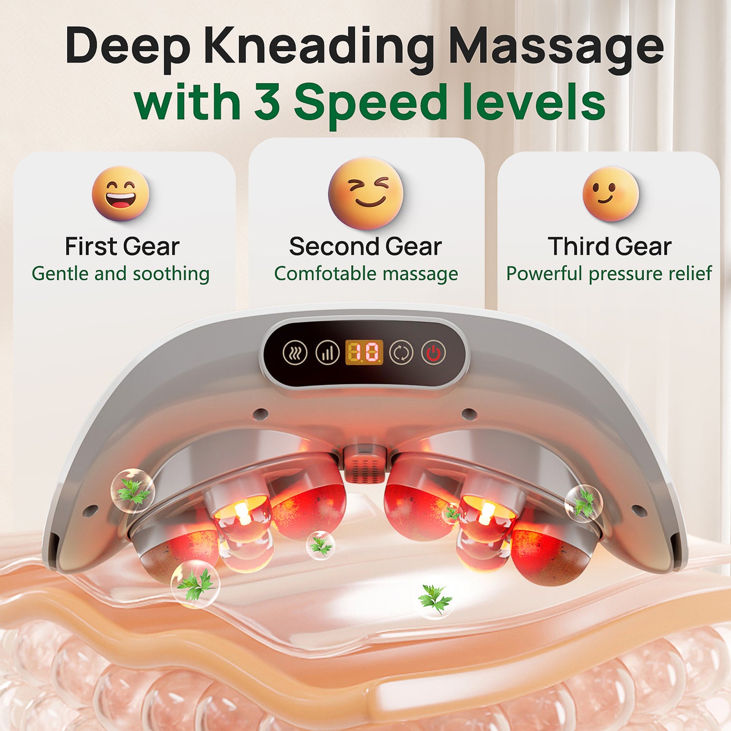 2025 Smart Bian Stone Abdominal Massager With Heat Light Wave Therapy Auto Kneading Home Wellness Solution
