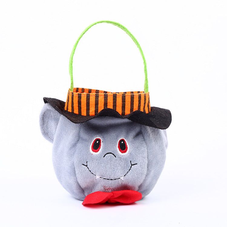 Cute Halloween Candy Bag Halloween Pumpkin Pattern Portable Handbag Cosplay Props Gift Basket Kids Gifts